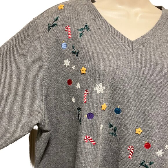 EUC Karen Scott Christmas Top Size:  1X - Picture 2 of 6